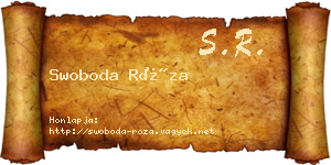 Swoboda Róza névjegykártya